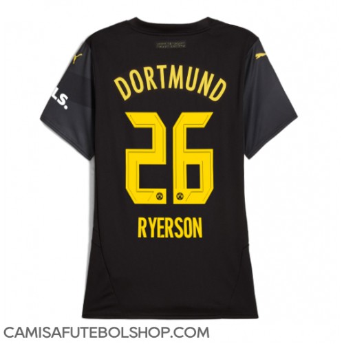 Camisa de time de futebol Borussia Dortmund Julian Ryerson #26 Replicas 2º Equipamento Feminina 2024-25 Manga Curta